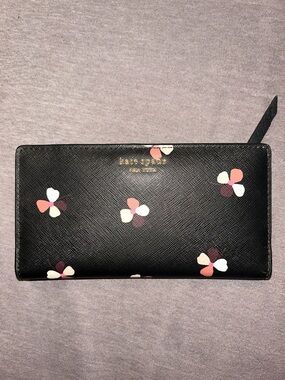 kate spade Black Floral Buds Bifold Wallet